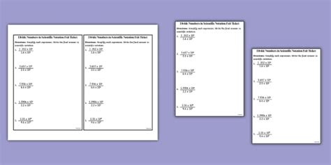 Eighth Grade Divide Numbers In Scientific Notation Exit Ticket