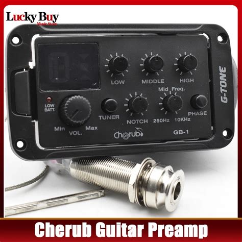 Cherub GB 1 G Tone Series Acoustic Guitar Preamp Piezo Pickup 3 Band EQ