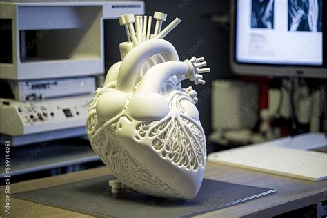 3d Printed Heart High Resolution 8k Science Technology Development Health Artificial Organ