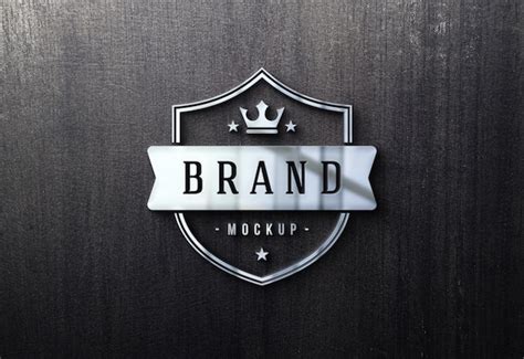 Premium Psd 3d Metal Sign Logo Mockup On Wood