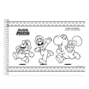 CADERNO DE DESENHO CARTOGRAFIA CAPA DURA 80 FOLHAS SUPER MARIO Viva As