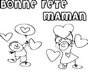 Coloriage Fete Des Meres Je Taime Maman Coeurs Fleurs Hippo JeColorie