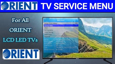 Open Service Menu On Orient Tv And Lcd Orient Tv Service Menu Codes