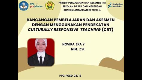 Rancangan Pembelajaran Dan Asesmen Dengan Menggunakan Pendekatan Culturally Responsive Teaching