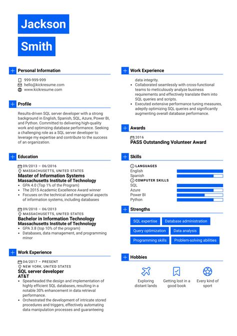 SQL Server Developer Resume Sample Kickresume