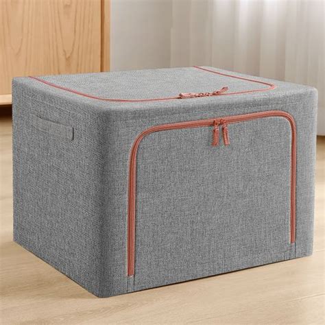 Caja De Almacenamiento De Tela Plegable L Grafito Joybos Con Ofertas