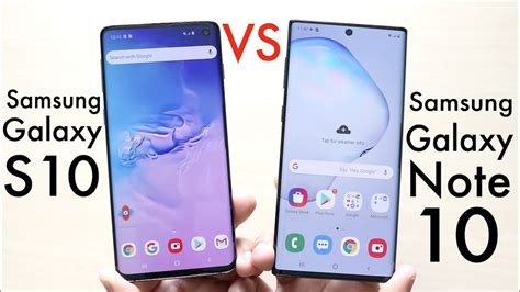 Samsung Galaxy Note 10 Vs Samsung Galaxy S10 Comparison Review Youtube