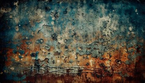 Premium Ai Image A Rusted Surface With Blue And Gray Paint