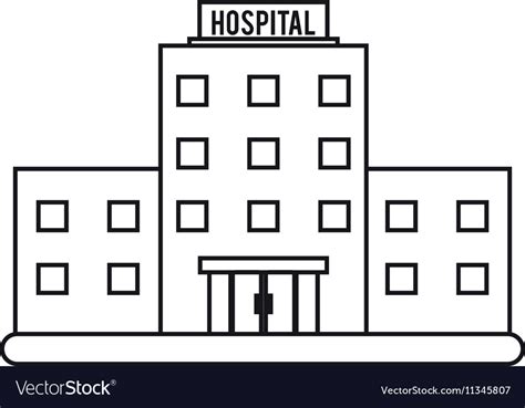 Premium Vector Outlined Cartoon Hospital Building Vector Hand Drawn