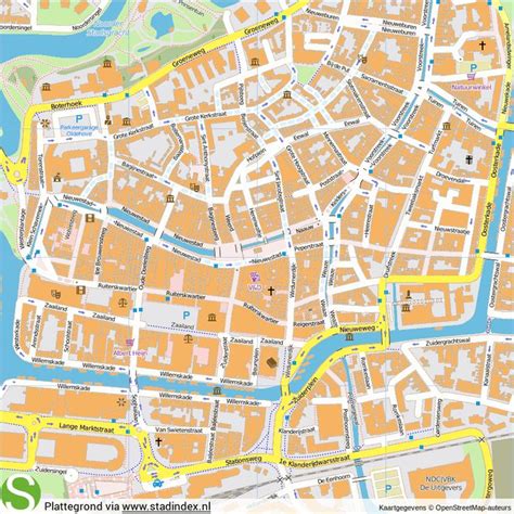 Plattegrond Leeuwarden Centrum Plattegrond Kaarten Stadsplattegronden