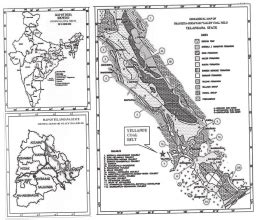 Geological map of Pranhita-Godavari valley coalfields in which Yellandu... | Download Scientific ...