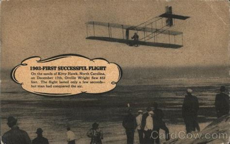 1903 - First Successful Flight Kitty Hawk, NC Postcard