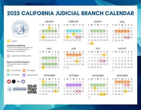 California Courts Calendar Judicial Branch Of California