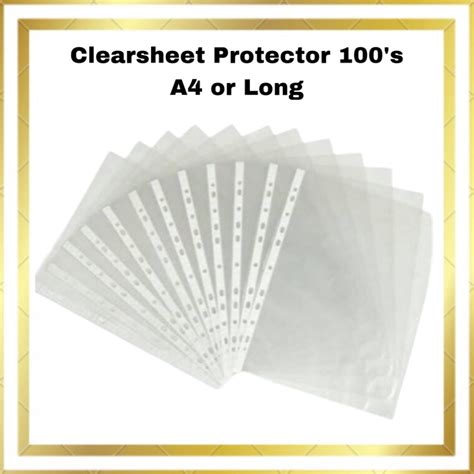 Clear Sheet Protector A Fc By S Shopee Philippines