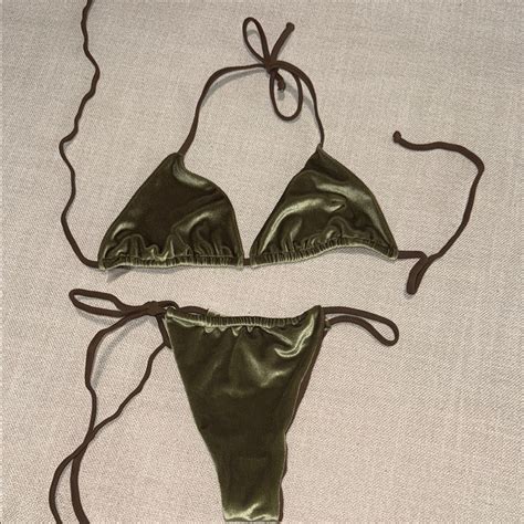 Burnout Olive Green Bikini Set Gem