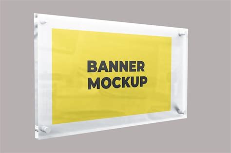 Premium Psd Psd Horizontal Hanging Wall Banner Mockup