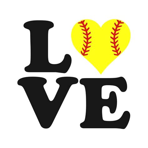 Softball Svg Softball Heart Svg Love Softball Svg Digital Download