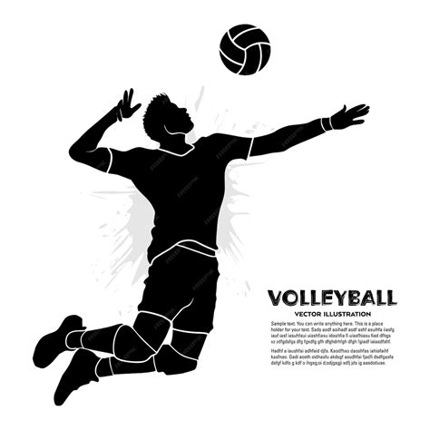 Premium Vector | Abstract male volleyball player silhouette. vector ...