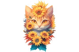 Watercolor Cute Cat Sublimation Clip Art Graphic By Phoenixvectorarts