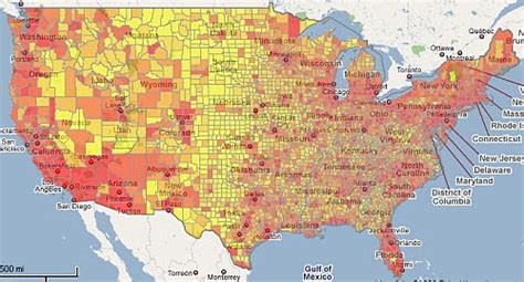 United States Population Heat Map