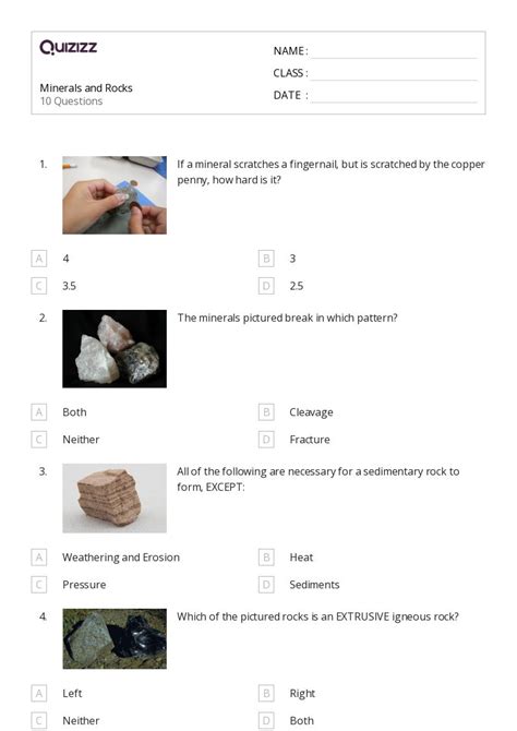 Rocks And Minerals Worksheet Worksheets Library