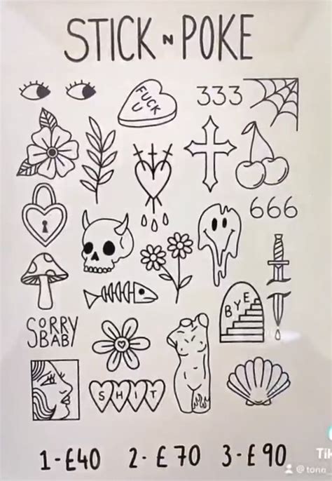 Stick N Poke Stickers And Symbols Poster