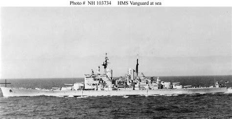 British Navy Ships Hms Vanguard Battleship 1946 1960