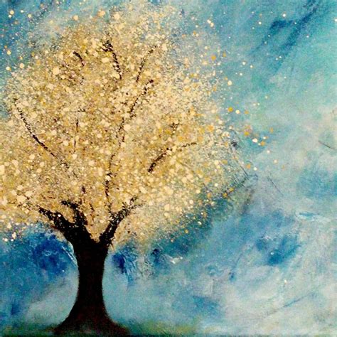 Golden Tree // Abstract Impressionism Painting / | Artfinder