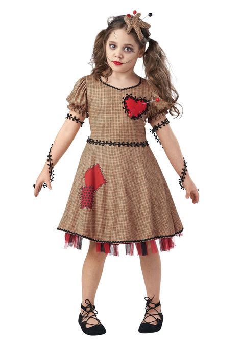 Girls Classic Voodoo Doll Costume Halloween Dress For Kids