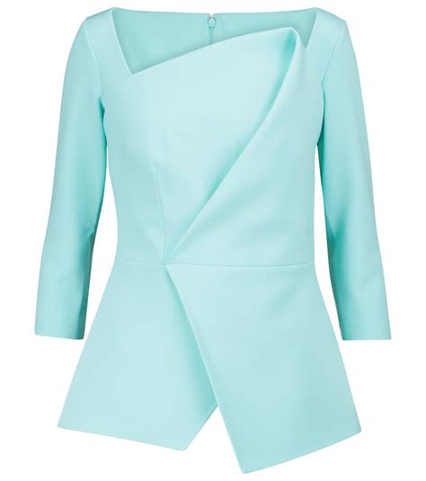 Buy Safiyaa Lilian Crêpe Peplum Top Blue At 40 Off Editorialist