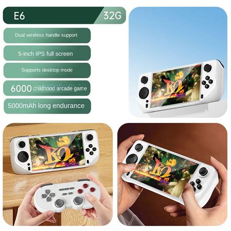 E6 Retro Handheld Gaming Console 5 Inch Lcd Display Built In 32gb Card