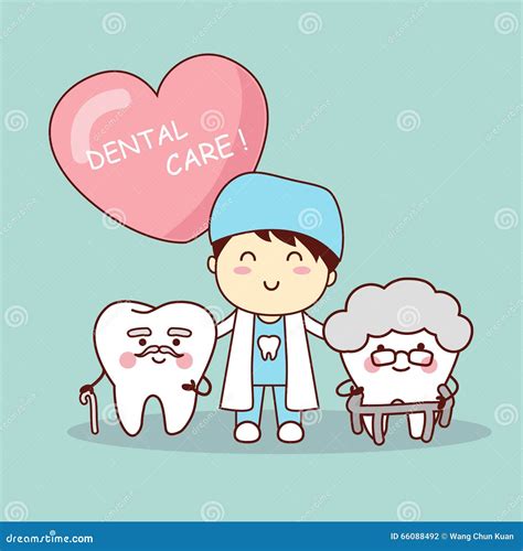 Happy Cartoon Old Tooth Vector Illustration | CartoonDealer.com #66088492