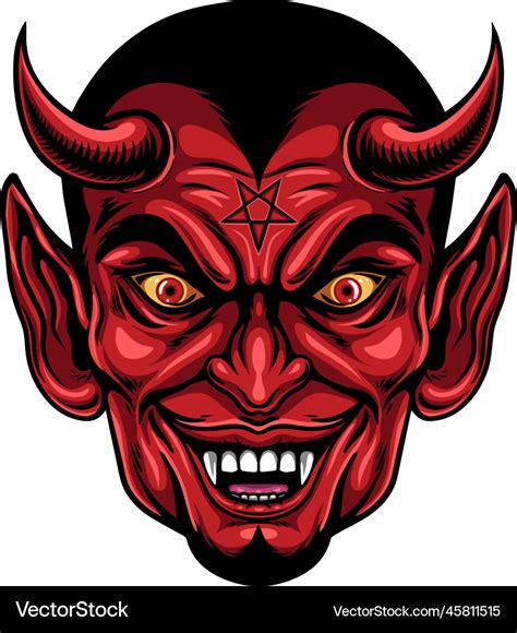 Cartoon Scary Devil Head Mascot Royalty Free Vector Image