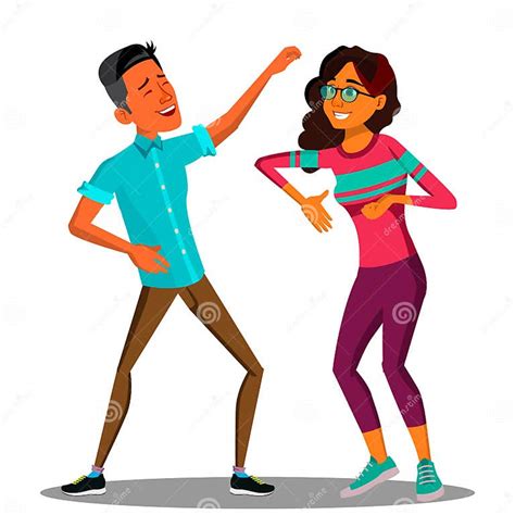 Dancing Couple Man And Woman Vector Isolated Illustration Stock Vector