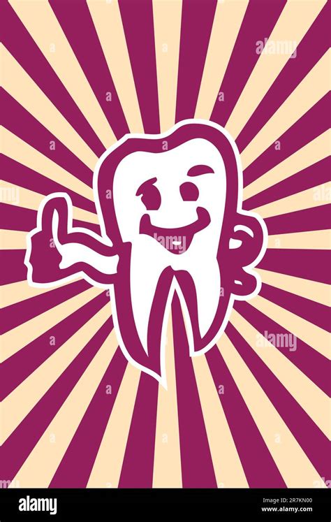 Happy Dent Poster Card Intact Healthy Molar Tooth Stock Vector Image