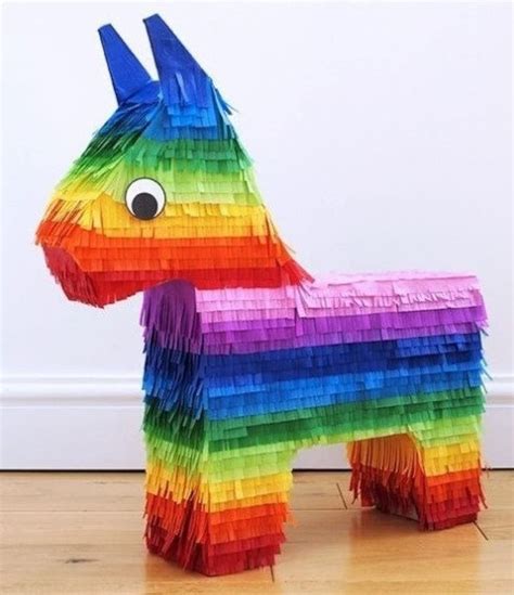 Rainbow Donkey Pinata Colorful Pinata Etsy