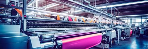 Textile Machinery Weaving And Dyeing Fabrics Generative Ai Stock