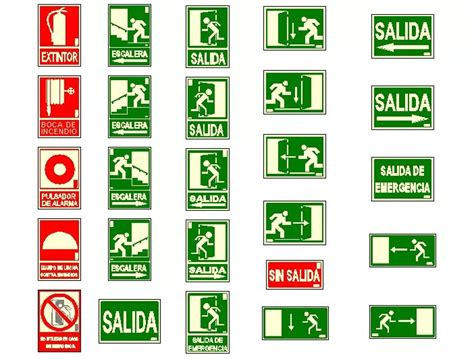 Señalizacion de emergencia en AutoCAD CAD 76 42 KB Bibliocad