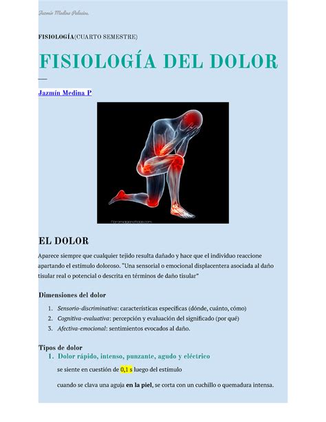 Fisiolog A Del Dolor Y Guyton Edici N Fisiolog A Studocu