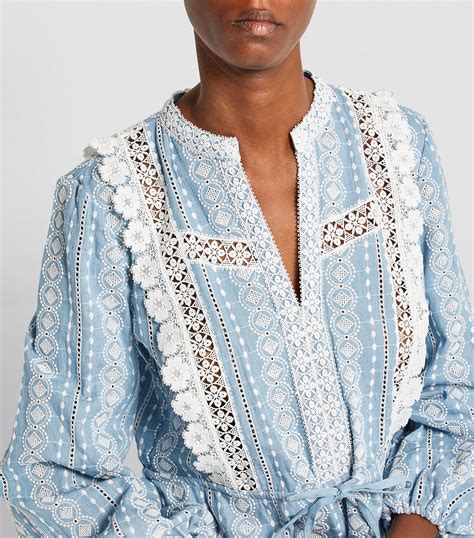 Womens Maje Blue Broderie Anglaise Blouse Harrods UK