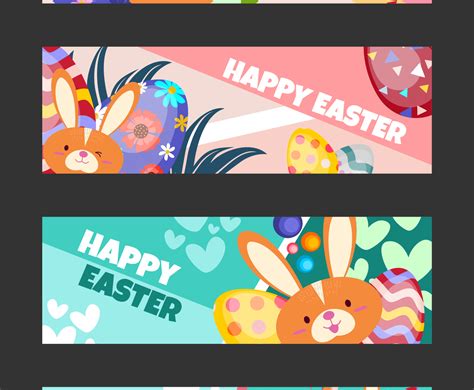 Happy Easter Banner Template Set