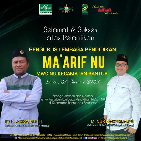 Pelantikan Pengurus LP Maarif MWC Bantur LP MAARIF NU KAB MALANG