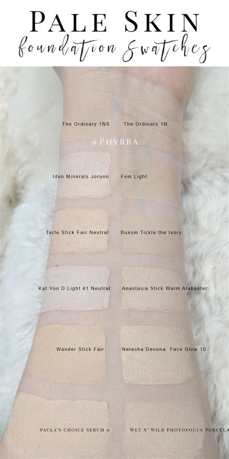 The Ordinary Serum Foundation Pale Foundation Swatches & Comparison