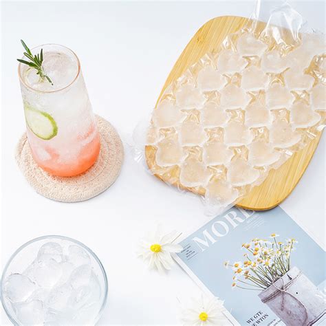 Custom Clear Ice Cube PE Plastic Bag Disposable Freezer Ice Cube