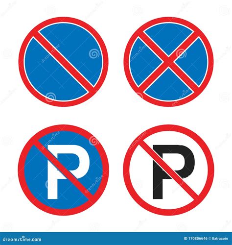 No Parking or Waiting Road Sign, No Stopping Stock Vector ...