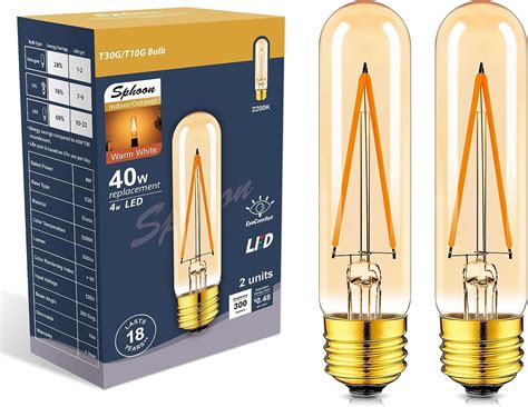 Sphoon Decorative Led Edison Bulb Dimmable Tubular Led Bulb E T T