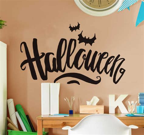 Halloween lettering text wall sticker - TenStickers