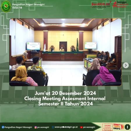 Closing Meeting Asesmen Internal Sertifikasi Mutu Pengadilan Unggul Dan