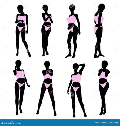 African American Woman Lingerie Silhouette Stock Images Image