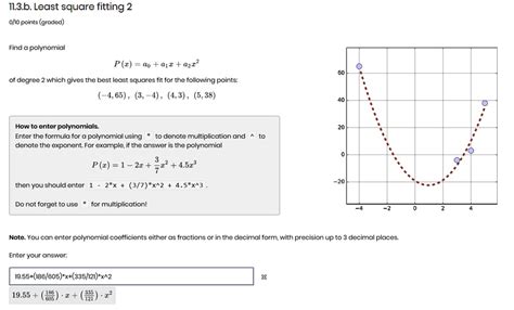 Solved B Least Square Fitting O O Points Gradod Find